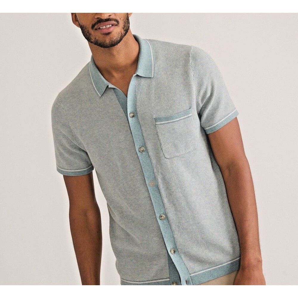 Marine Layer Shirt Men’s Button-Down Topaz/Vapor Polo - XL